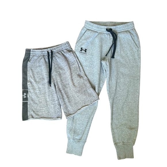Under Armour Men’s small Gray Jogger and Short Set Good clean condition - Picture 1 of 11